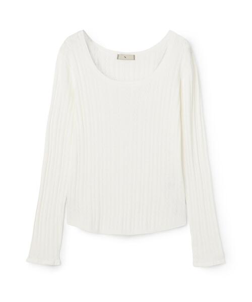 N.(N. Natural Beauty Basic)(エヌエヌナチュラルビューティーベーシック)の「アイレットニット(ニット/セーター・レディース・オフホワイト/イエロー/ブラック・フリ-)」の22枚目の写真
