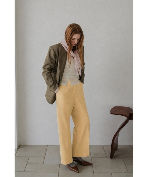 tento(テント)の「Pintuck Straight-Leg Trousers(スラックス・レディース・ブラック/イエロー/カーキ・36/38)」の3枚目の写真