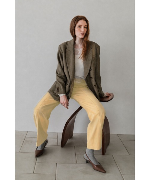 tento(テント)の「Pintuck Straight-Leg Trousers(スラックス・レディース・ブラック/イエロー/カーキ・36/38)」の8枚目の写真