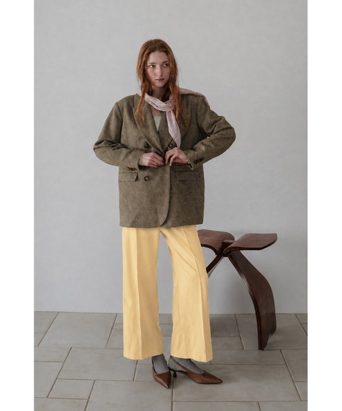 tento(テント)の「Pintuck Straight-Leg Trousers(スラックス・レディース・ブラック/イエロー/カーキ・36/38)」の5枚目の写真