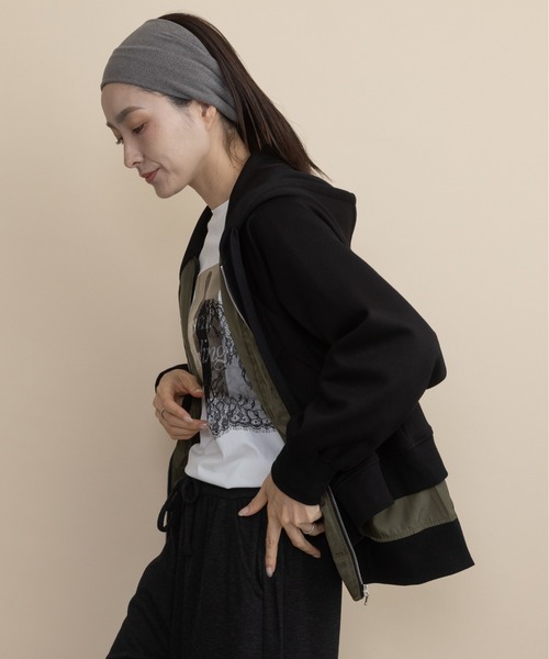 lodie(ロディ)の「ダンボールニット レイヤードパーカ(その他アウター・レディース・チャコールグレー/モカ/ブラック・FREE)」の9枚目の写真