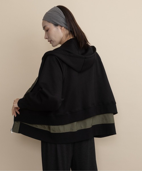 lodie(ロディ)の「ダンボールニット レイヤードパーカ(その他アウター・レディース・チャコールグレー/モカ/ブラック・FREE)」の11枚目の写真