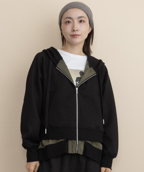 lodie(ロディ)の「ダンボールニット レイヤードパーカ(その他アウター・レディース・チャコールグレー/モカ/ブラック・FREE)」の12枚目の写真
