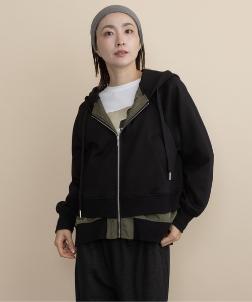 lodie(ロディ)の「ダンボールニット レイヤードパーカ(その他アウター・レディース・チャコールグレー/モカ/ブラック・FREE)」の14枚目の写真