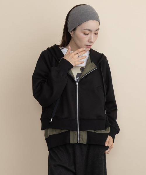 lodie(ロディ)の「ダンボールニット レイヤードパーカ(その他アウター・レディース・チャコールグレー/モカ/ブラック・FREE)」の16枚目の写真