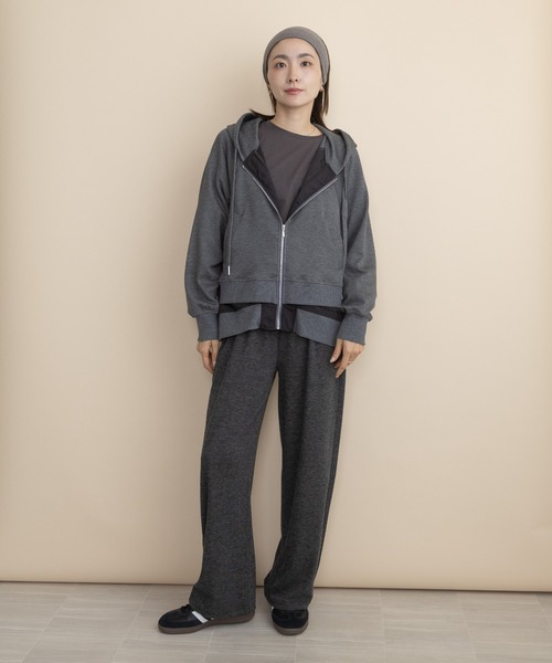 lodie(ロディ)の「ダンボールニット レイヤードパーカ(その他アウター・レディース・チャコールグレー/モカ/ブラック・FREE)」の18枚目の写真