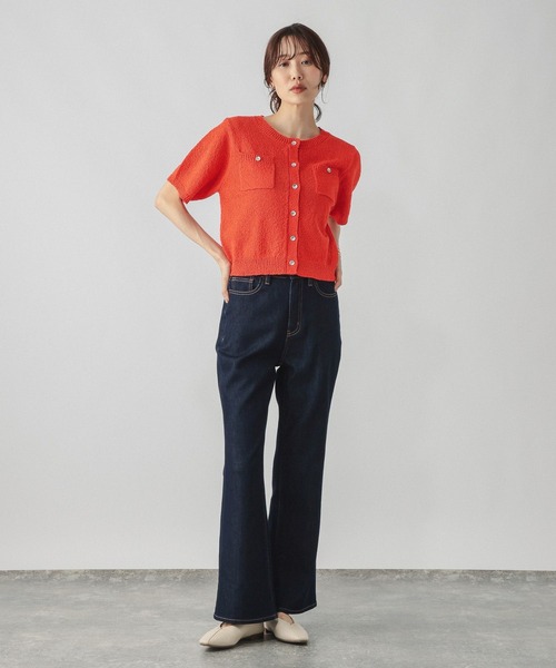 GLOBAL WORK(グローバルワーク)の「GOODデニムスリムフレアパンツ/821967(デニムパンツ・レディース・ブルー/ネイビー・SMALL/MEDIUM/LARGE/X-SMALL)」の9枚目の写真
