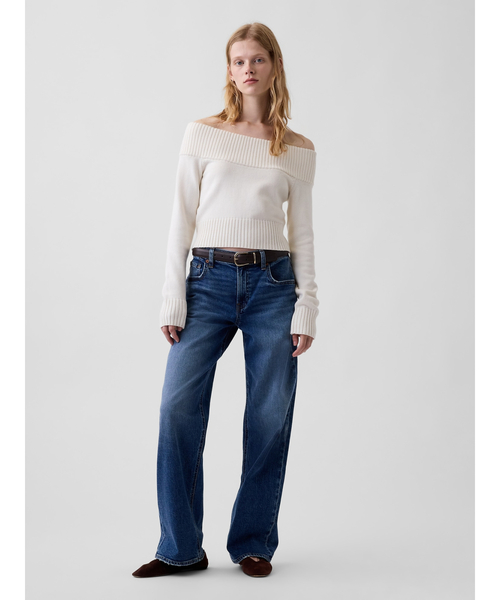 GAP(ギャップ)の「クロップド オフショルダーセーター(ニット/セーター・レディース・ホワイト/ヘザーグレー/ブラック・XL/L/M/S/XS/XXS)」の6枚目の写真