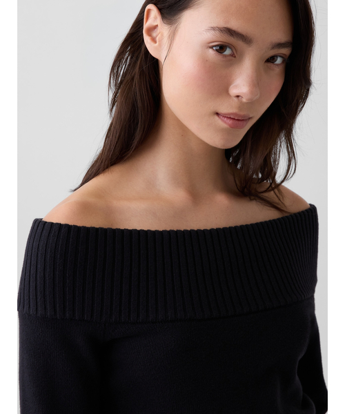 GAP(ギャップ)の「クロップド オフショルダーセーター(ニット/セーター・レディース・ホワイト/ヘザーグレー/ブラック・XL/L/M/S/XS/XXS)」の8枚目の写真
