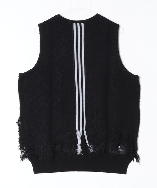 Y-3(ワイスリー)の「Y-3 KNITTED 3 STRIPES FRINGY VEST(ニット/セーター・メンズ・ブラック×グレー・XX-SMALL/X-SMALL/SMALL/MEDIUM/LARGE/X-LARGE)」の7枚目の写真