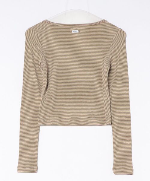 RVCA(ルーカ)の「RVCA ウィメンズ JUNGLE LS SCOOP NECK ロンT 【2026年秋冬モデル】/ルーカショート丈リブ長袖ロンT(Tシャツ/カットソー・レディース・カーキ・X-SMALL/SMALL/MEDIUM)」の7枚目の写真