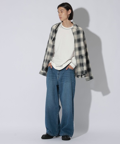 LAKOLE(ラコレ)の「ステッチミニ裏毛ロンT / 1068080(Tシャツ/カットソー・メンズ・ブラック/ホワイト/セージグリーン・MEDIUM/LARGE)」の4枚目の写真