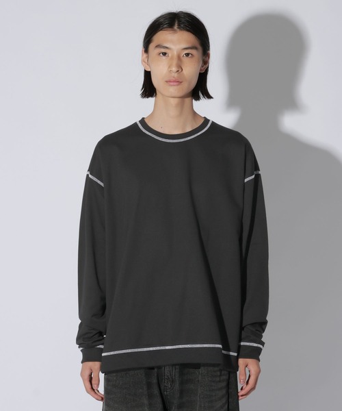 LAKOLE(ラコレ)の「ステッチミニ裏毛ロンT / 1068080(Tシャツ/カットソー・メンズ・ブラック/ホワイト/セージグリーン・MEDIUM/LARGE)」の15枚目の写真