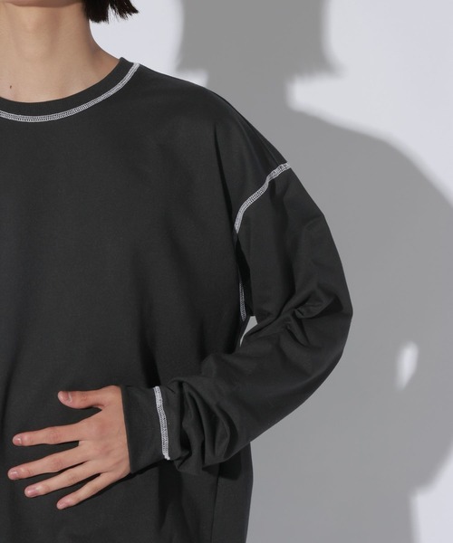 LAKOLE(ラコレ)の「ステッチミニ裏毛ロンT / 1068080(Tシャツ/カットソー・メンズ・ブラック/ホワイト/セージグリーン・MEDIUM/LARGE)」の19枚目の写真