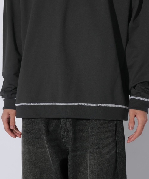 LAKOLE(ラコレ)の「ステッチミニ裏毛ロンT / 1068080(Tシャツ/カットソー・メンズ・ブラック/ホワイト/セージグリーン・MEDIUM/LARGE)」の20枚目の写真