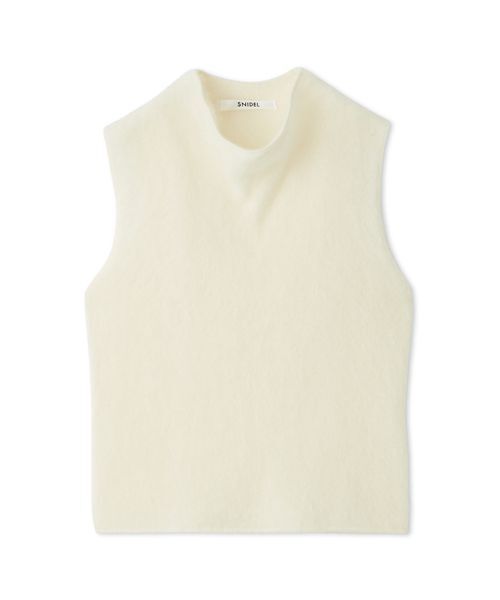 SNIDEL（スナイデル）の「【HIGH QUALITY】ウールミンクノースリプルオーバー（Tシャツ/カットソー・レディース・モカ/ホワイト/ライトブルー・F）」の2枚目の写真