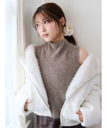 SNIDEL | 【HIGH QUALITY】ウールミンクノースリプルオーバー(Tシャツ/カットソー)