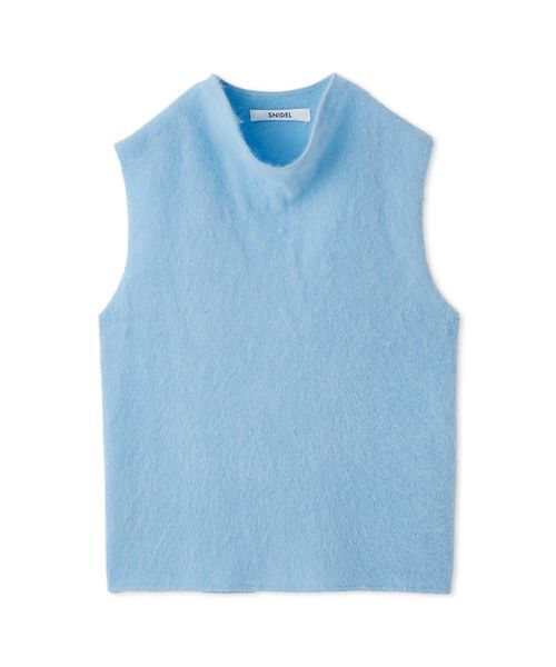 SNIDEL（スナイデル）の「【HIGH QUALITY】ウールミンクノースリプルオーバー（Tシャツ/カットソー・レディース・モカ/ホワイト/ライトブルー・F）」の19枚目の写真