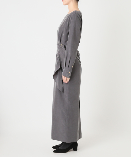 La TOTALITE（ラトータリテ）の「【洗える】ウエストラッフルワンピース（ワンピース・レディース・チャコールグレー/ネイビー・38/36）」の16枚目の写真