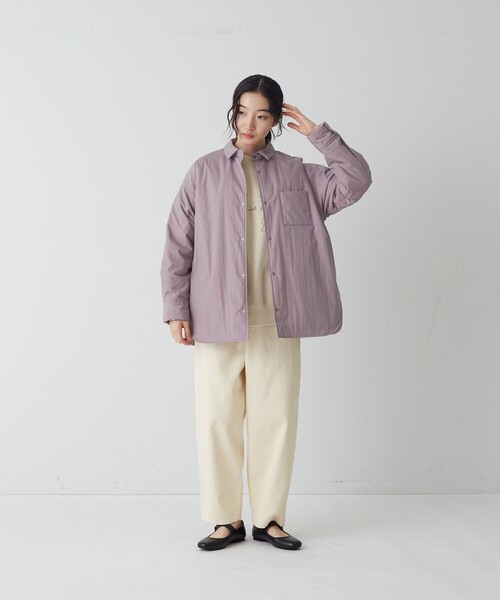 conges payes ADIEU TRISTESSE(コンジェ ペイエ アデュートリステス)の「中綿入りオーバーシャツ(その他アウター・レディース・ネイビー/ダークラベンダー/ブラウン・38)」の7枚目の写真