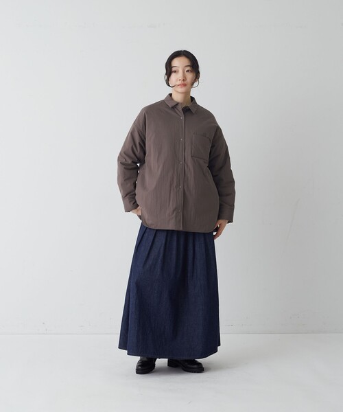 conges payes ADIEU TRISTESSE(コンジェ ペイエ アデュートリステス)の「中綿入りオーバーシャツ(その他アウター・レディース・ネイビー/ダークラベンダー/ブラウン・38)」の10枚目の写真