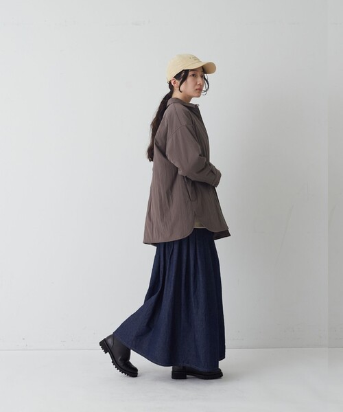 conges payes ADIEU TRISTESSE(コンジェ ペイエ アデュートリステス)の「中綿入りオーバーシャツ(その他アウター・レディース・ネイビー/ダークラベンダー/ブラウン・38)」の11枚目の写真