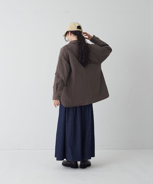 conges payes ADIEU TRISTESSE(コンジェ ペイエ アデュートリステス)の「中綿入りオーバーシャツ(その他アウター・レディース・ネイビー/ダークラベンダー/ブラウン・38)」の12枚目の写真