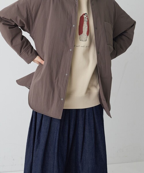 conges payes ADIEU TRISTESSE(コンジェ ペイエ アデュートリステス)の「中綿入りオーバーシャツ(その他アウター・レディース・ネイビー/ダークラベンダー/ブラウン・38)」の20枚目の写真