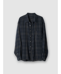 REMAKE DYED DOUBLE FACE SHIRTS CHECK STRIPE (JAPAN FABRIC)