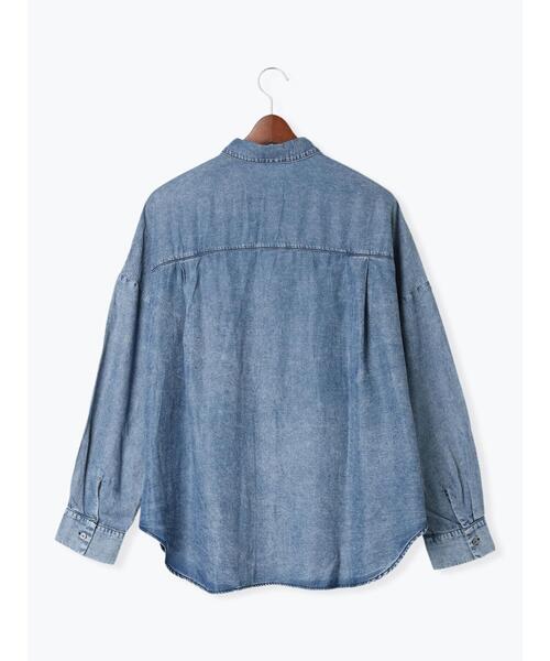 Te chichi(テチチ)の「ウォッシュデニムライクシャツ(シャツ/ブラウス・レディース・ブラック/ネイビー・F)」の16枚目の写真