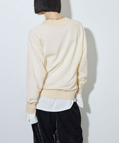 ADAM ET ROPE'（アダムエロペ）の「【サステナブル】ハイツイストウールコンビVニット（ニット/セーター・レディース・ブラック/マスタード/オフホワイト・FREE）」の15枚目の写真