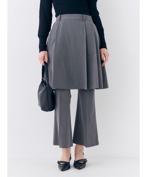 Ungrid(アングリッド)の「スカートレイヤードフレアパンツ(その他パンツ・レディース・ブラウン/グレー・MEDIUM/SMALL)」の12枚目の写真