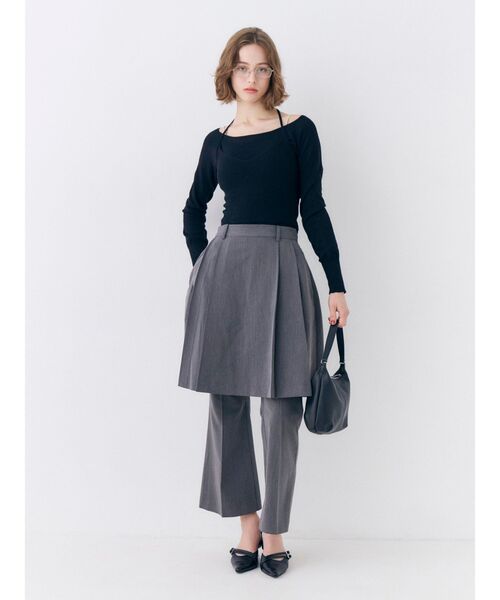 Ungrid(アングリッド)の「スカートレイヤードフレアパンツ(その他パンツ・レディース・ブラウン/グレー・MEDIUM/SMALL)」の13枚目の写真