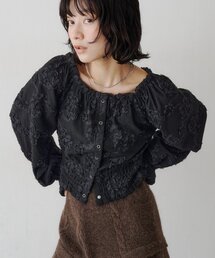 【WEB限定】フラワーチュール長袖パフトップス