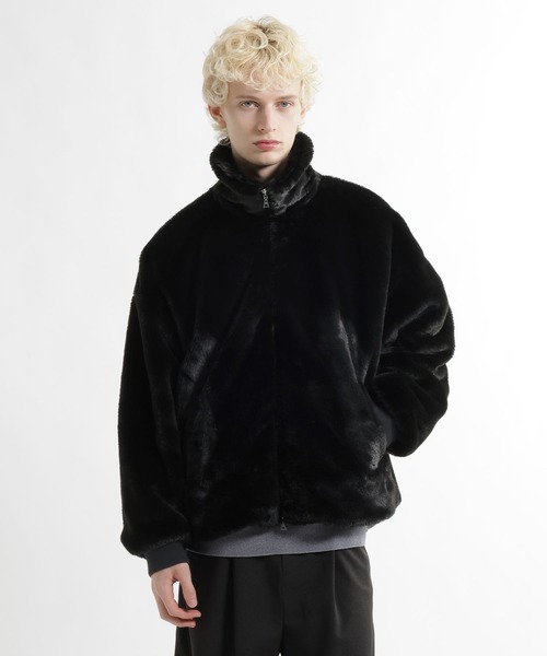 HARE(ハレ)の「コンパクトファーブルゾン(HARE)(ブルゾン・メンズ・ブルー系その他/グレー/ブラック・SMALL/MEDIUM)」の2枚目の写真