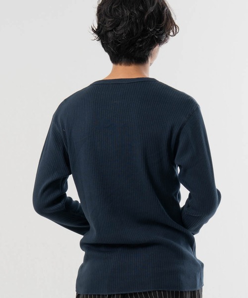 Schott(ショット)の「Schott- ARMY RIB HENLEY LSTEE(Tシャツ/カットソー・メンズ・ネイビー/ホワイト・M/XL/L)」の19枚目の写真