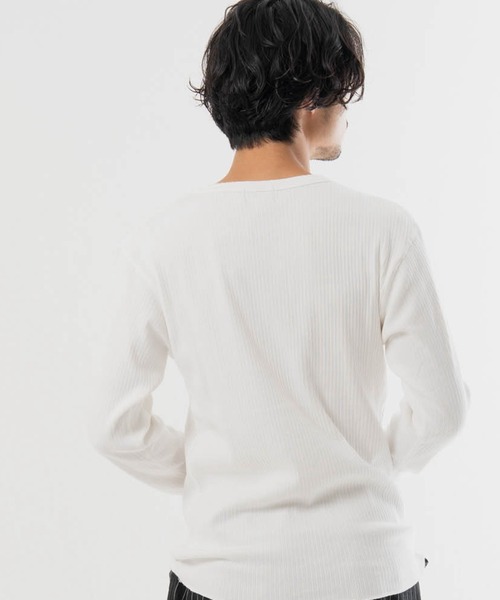 Schott(ショット)の「Schott- ARMY RIB HENLEY LSTEE(Tシャツ/カットソー・メンズ・ネイビー/ホワイト・M/XL/L)」の3枚目の写真