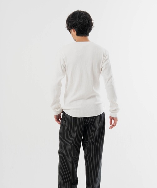 Schott(ショット)の「Schott- ARMY RIB HENLEY LSTEE(Tシャツ/カットソー・メンズ・ネイビー/ホワイト・M/XL/L)」の7枚目の写真