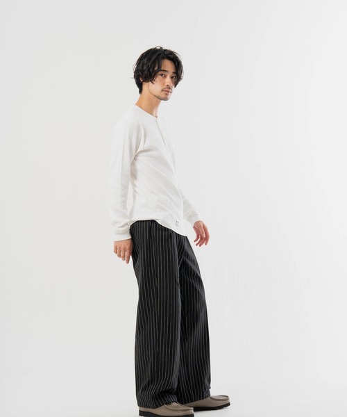 Schott(ショット)の「Schott- ARMY RIB HENLEY LSTEE(Tシャツ/カットソー・メンズ・ネイビー/ホワイト・M/XL/L)」の12枚目の写真