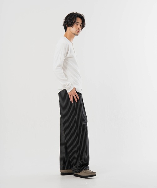 Schott(ショット)の「Schott- ARMY RIB HENLEY LSTEE(Tシャツ/カットソー・メンズ・ネイビー/ホワイト・M/XL/L)」の13枚目の写真
