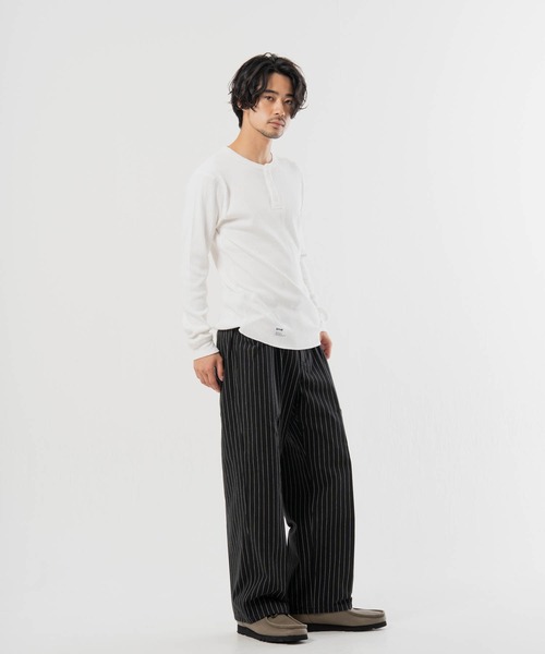 Schott(ショット)の「Schott- ARMY RIB HENLEY LSTEE(Tシャツ/カットソー・メンズ・ネイビー/ホワイト・M/XL/L)」の14枚目の写真