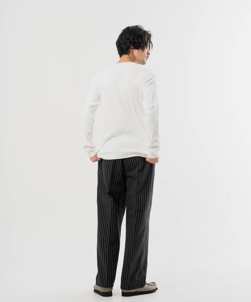 Schott(ショット)の「Schott- ARMY RIB HENLEY LSTEE(Tシャツ/カットソー・メンズ・ネイビー/ホワイト・M/XL/L)」の15枚目の写真