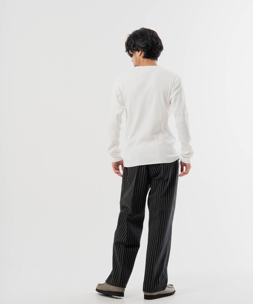 Schott(ショット)の「Schott- ARMY RIB HENLEY LSTEE(Tシャツ/カットソー・メンズ・ネイビー/ホワイト・M/XL/L)」の16枚目の写真