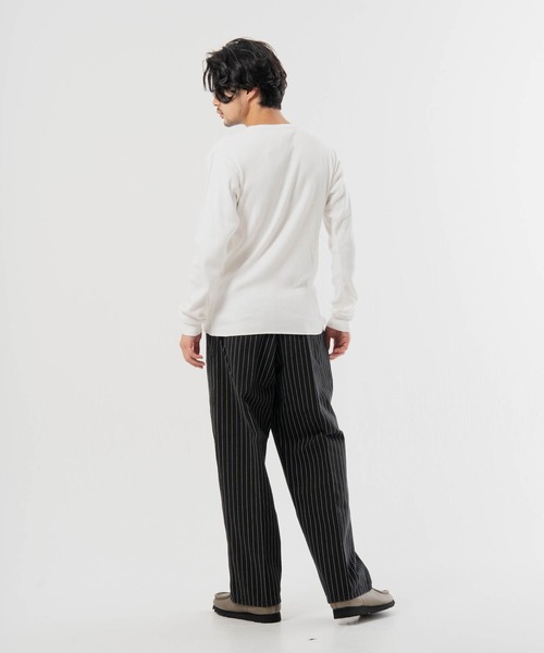 Schott(ショット)の「Schott- ARMY RIB HENLEY LSTEE(Tシャツ/カットソー・メンズ・ネイビー/ホワイト・M/XL/L)」の17枚目の写真