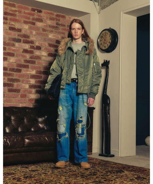 ADAM PATEK(アダムパテック)の「ADAMPATEK/repaired trace selvedge washed denim/ヴィンテージリメイクデニム/AP2628008(デニムパンツ・レディース・ホワイト/ブルー・1/3/2)」の17枚目の写真