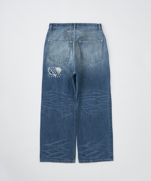 ADAM PATEK(アダムパテック)の「ADAMPATEK/repaired trace selvedge washed denim/ヴィンテージリメイクデニム/AP2628008(デニムパンツ・レディース・ホワイト/ブルー・1/3/2)」の6枚目の写真