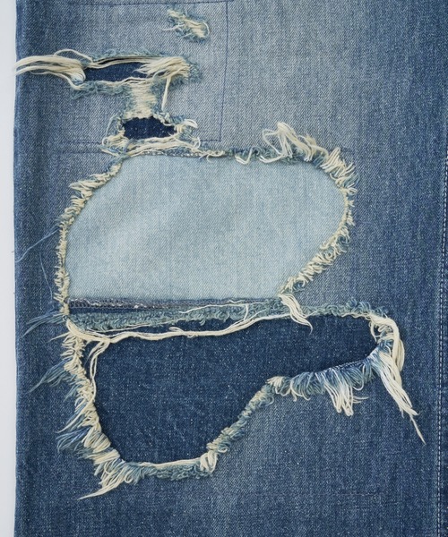 ADAM PATEK(アダムパテック)の「ADAMPATEK/repaired trace selvedge washed denim/ヴィンテージリメイクデニム/AP2628008(デニムパンツ・レディース・ホワイト/ブルー・1/3/2)」の12枚目の写真