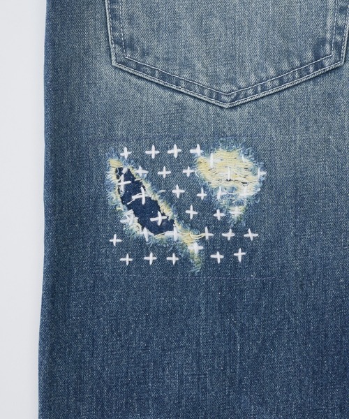 ADAM PATEK(アダムパテック)の「ADAMPATEK/repaired trace selvedge washed denim/ヴィンテージリメイクデニム/AP2628008(デニムパンツ・レディース・ホワイト/ブルー・1/3/2)」の15枚目の写真