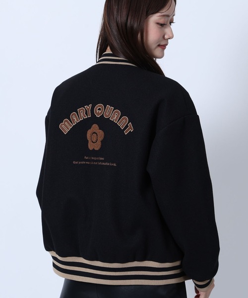 MARY QUANT(マリークワント)の「ウールライクスタジャン ブルゾン(スタジャン・レディース・ブラック/ブラウン/ブルー/グレー・M)」の2枚目の写真