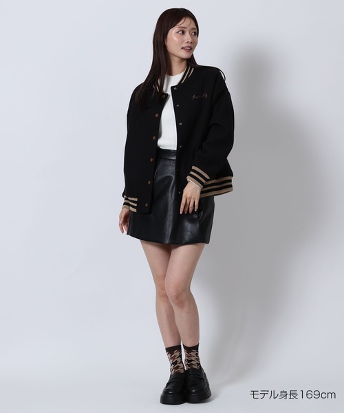 MARY QUANT(マリークワント)の「ウールライクスタジャン ブルゾン(スタジャン・レディース・ブラック/ブラウン/ブルー/グレー・M)」の11枚目の写真